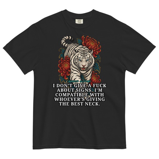 Compatible With You – White Tiger and Chrysanthemums Tee Mockup