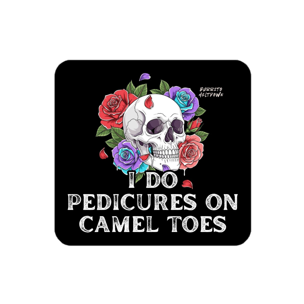 Camel Toe Pedicure – Skull and Roses Sticker mockup