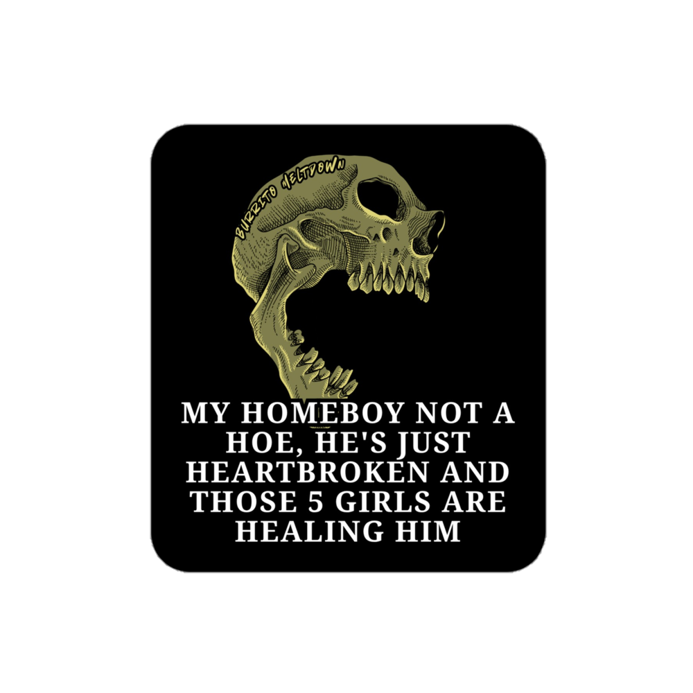 Homeboy Not a Hoe – Screaming Skull Sticker mockup