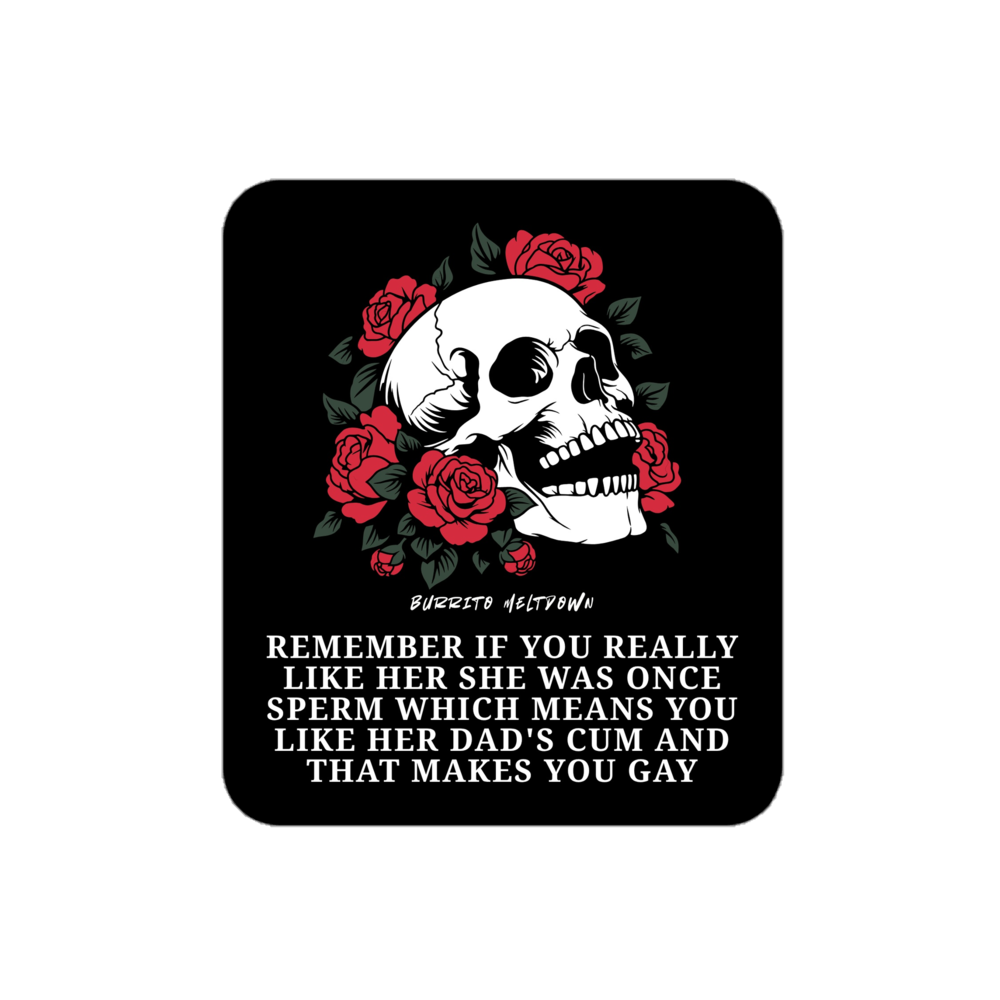 She Was Once Sperm โ Skull And Roses Sticker mockup
