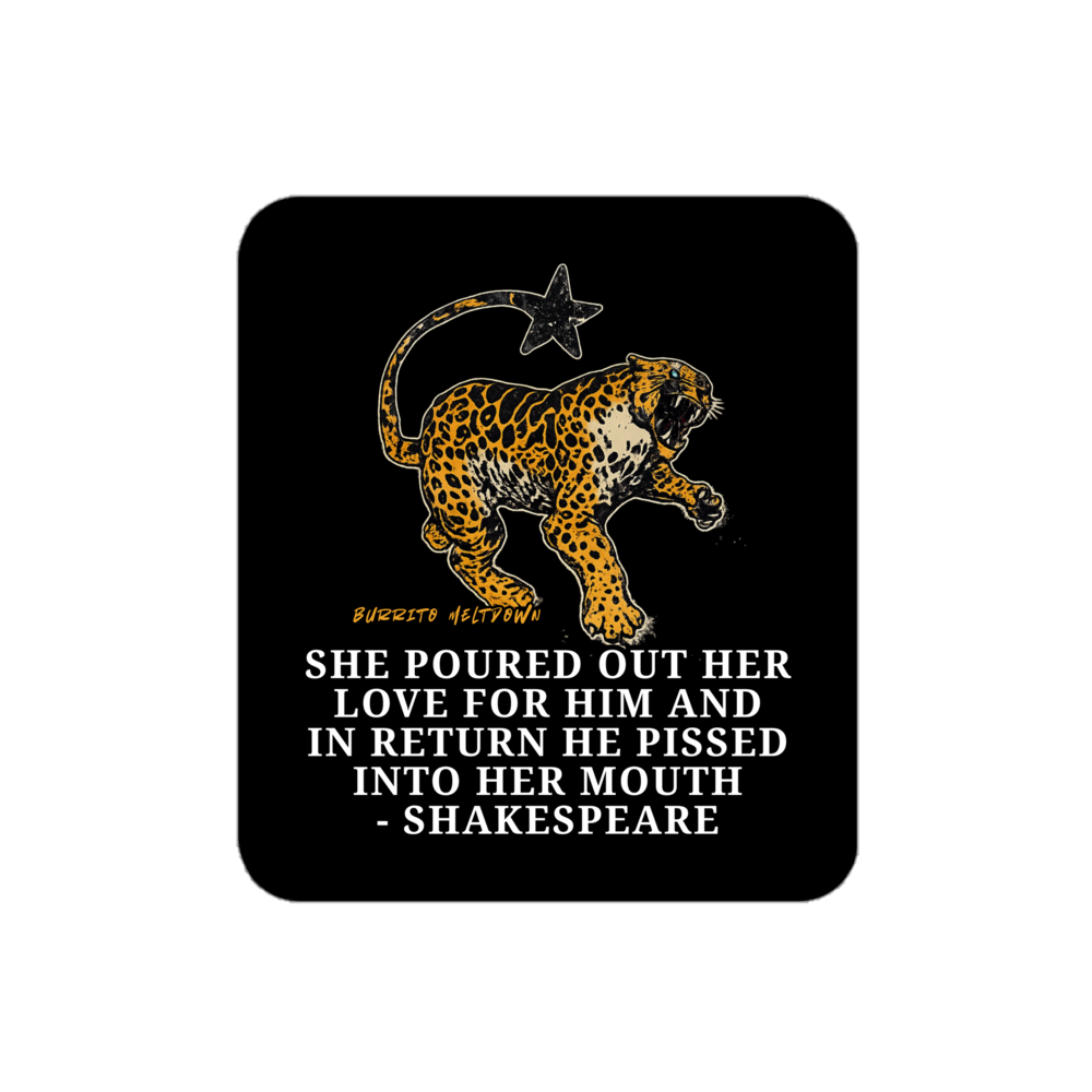 A Shakespearean Love Story โ Leopard Sticker Mockup