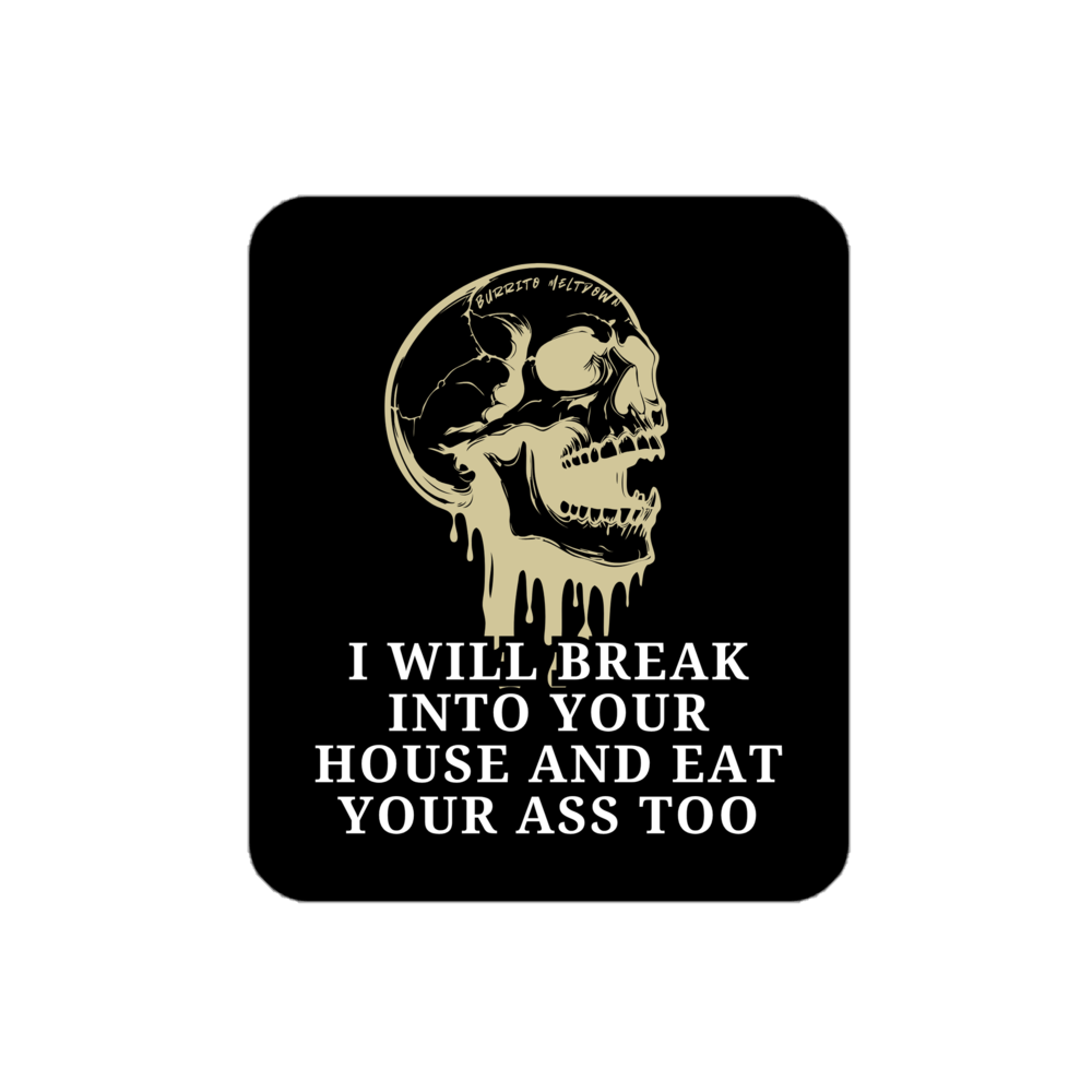 Break Into Your House โ Melting Skull Sticker Mockup