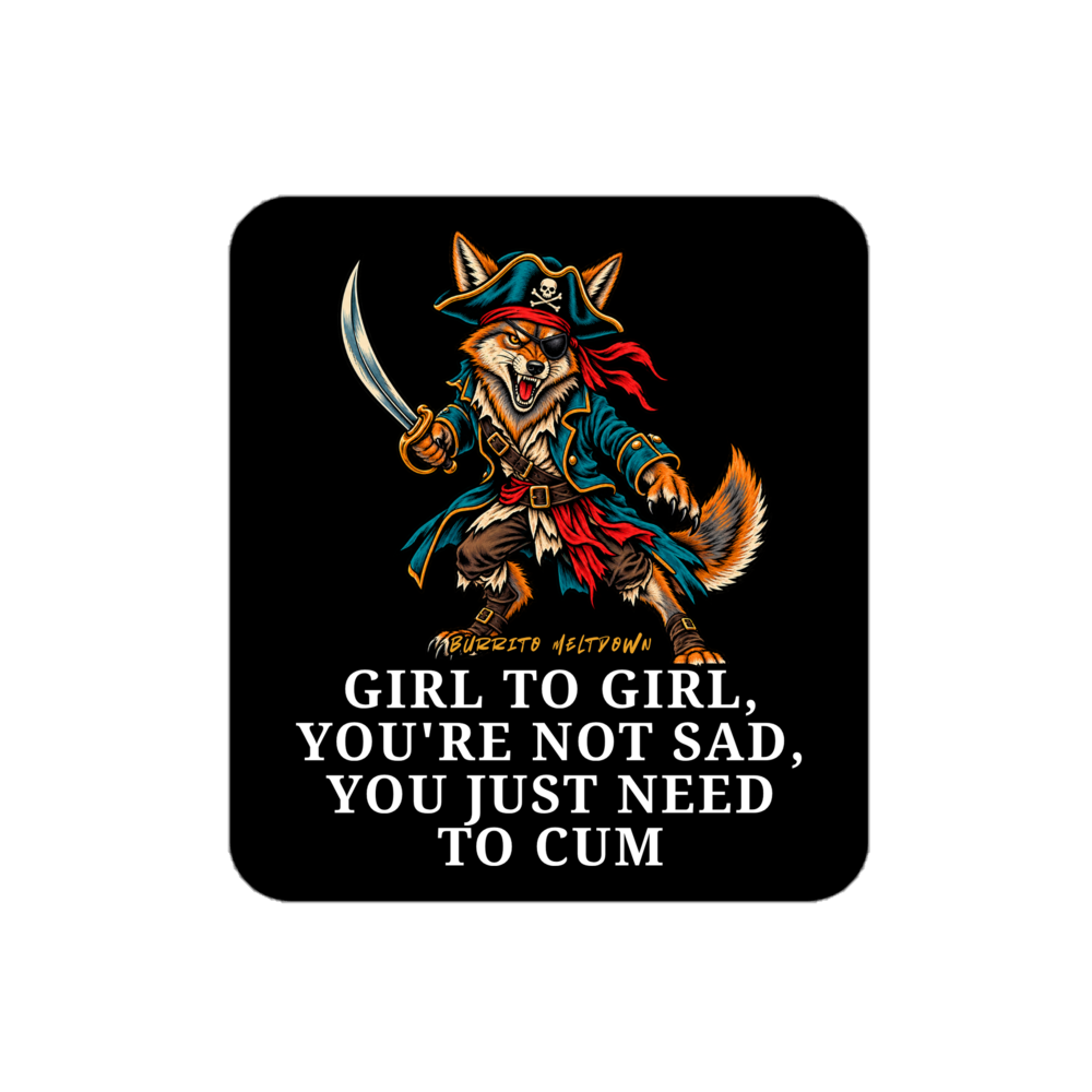 Girl To Girl You're Not Sad – Pirate Fox Sticker Mockup