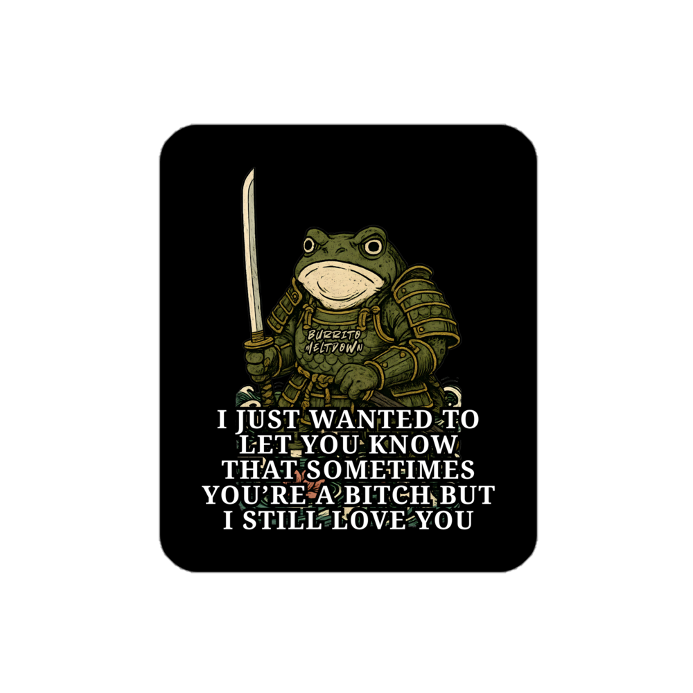 I Still Love You โ Samurai Frog Sticker Mockup