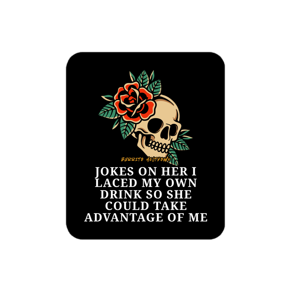Jokes On Her โ Skull & Roses Sticker Mockup