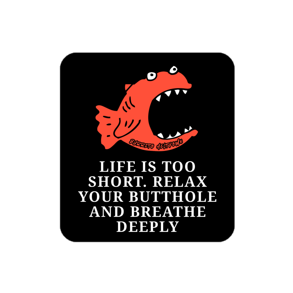 Relax Your Butthole โ Screaming Fish Sticker Mockup