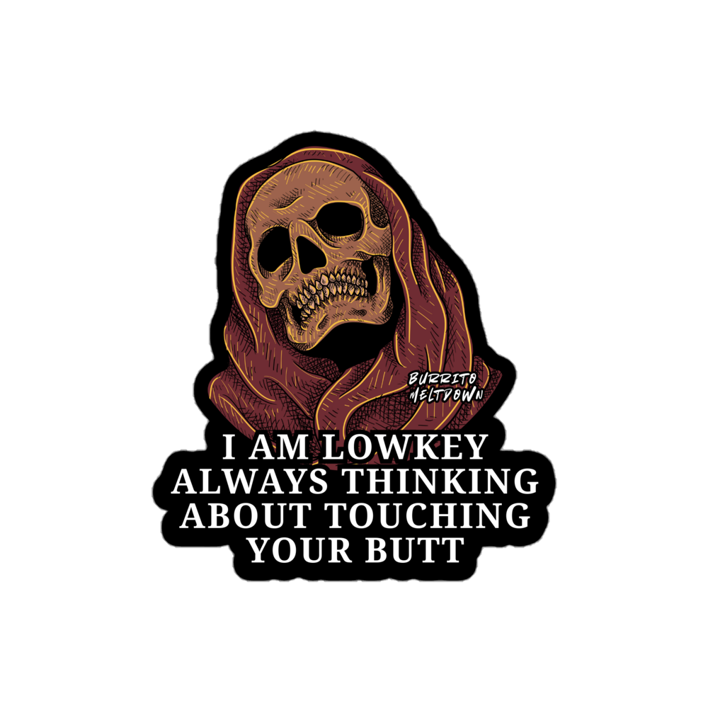 Butt Thinking – Skull Sticker Mockup