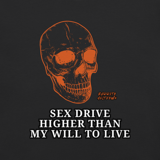 Higher Than My Will To Live – Orange Skull Tee