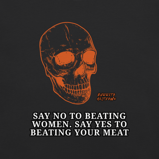 Say Yes To Beating Your Meat – Orange Skull Tee