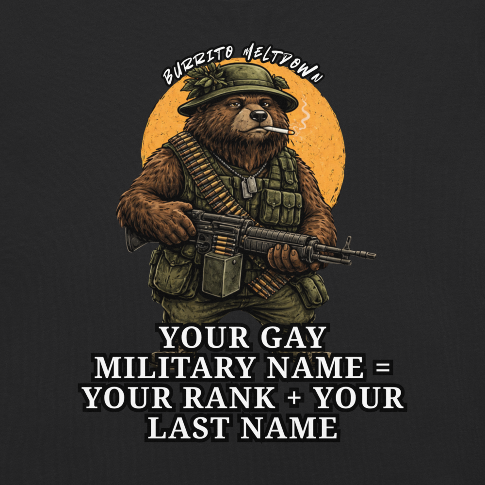 Your Gay Military Name – Military Bear Tee Mockup