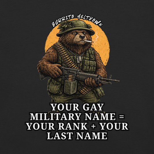 Your Gay Military Name – Military Bear Tee Mockup