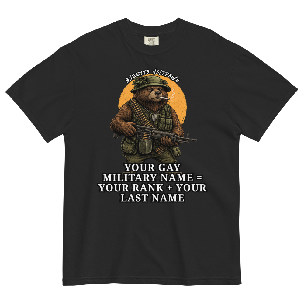 Your Gay Military Name – Military Bear Tee Mockup