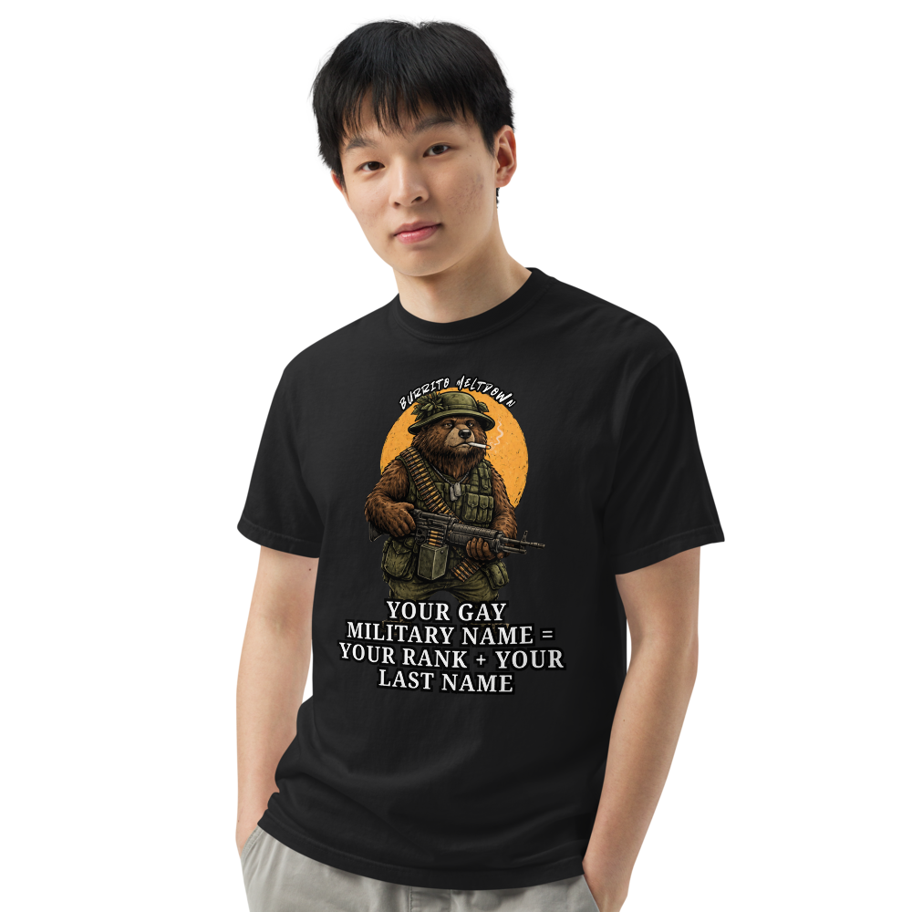 Your Gay Military Name – Military Bear Tee Mockup