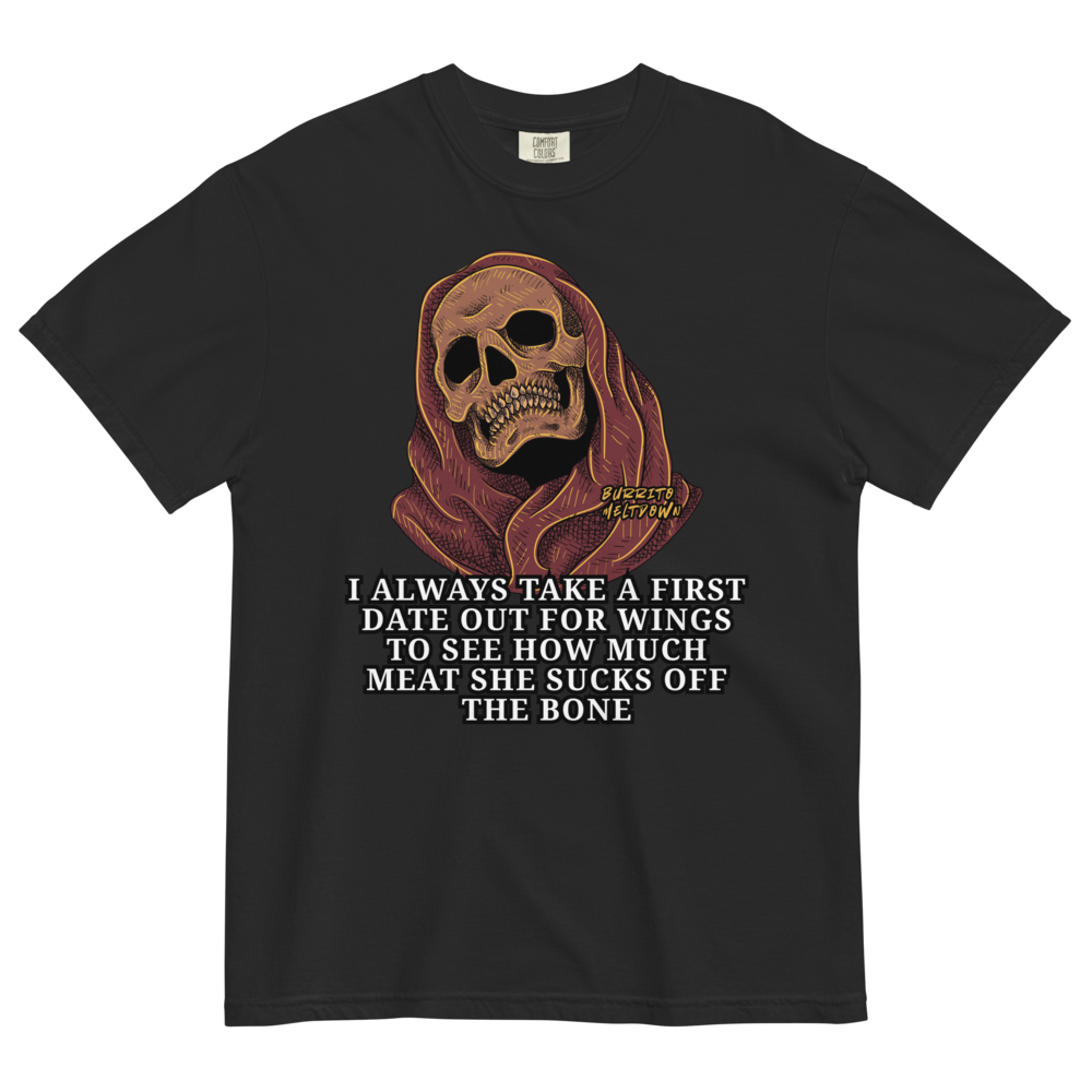 Meat Off The Bone – Hooded Skull Tee Mockup