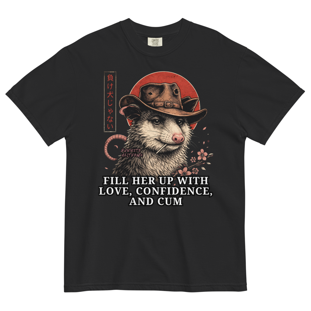 Fill Her Up – Cowboy Opossum Tee Mockup