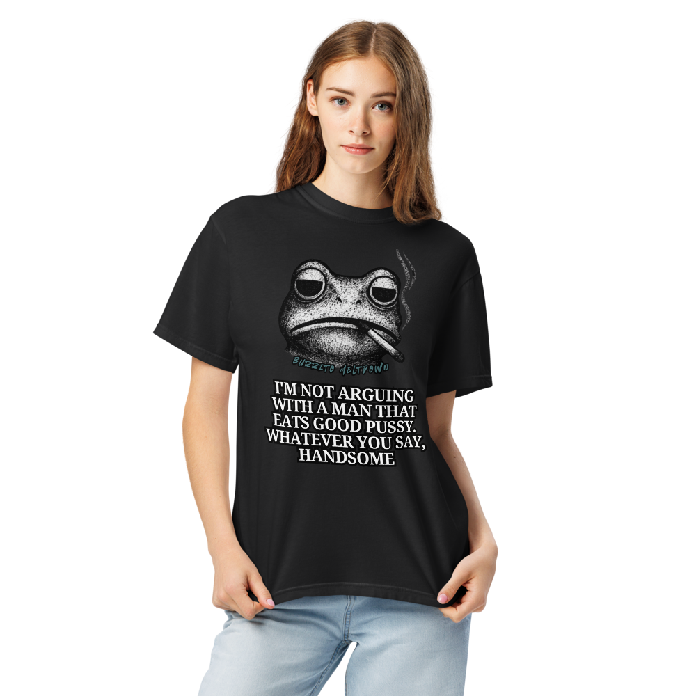 Whatever You Say Handsome – Smoking Frog Tee Mockup