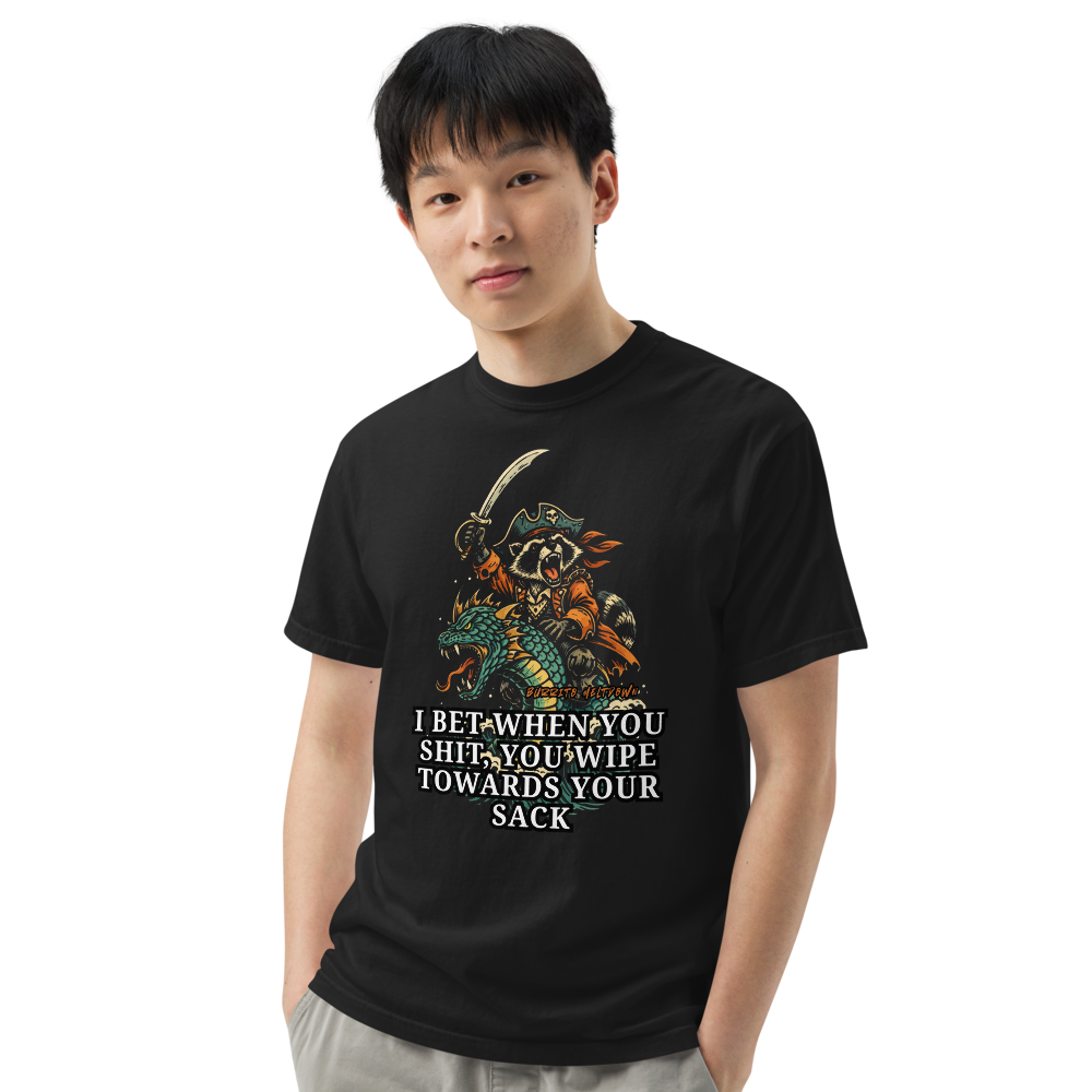 Wipe Towards Your Sack – Pirate Raccoon Tee Mockup