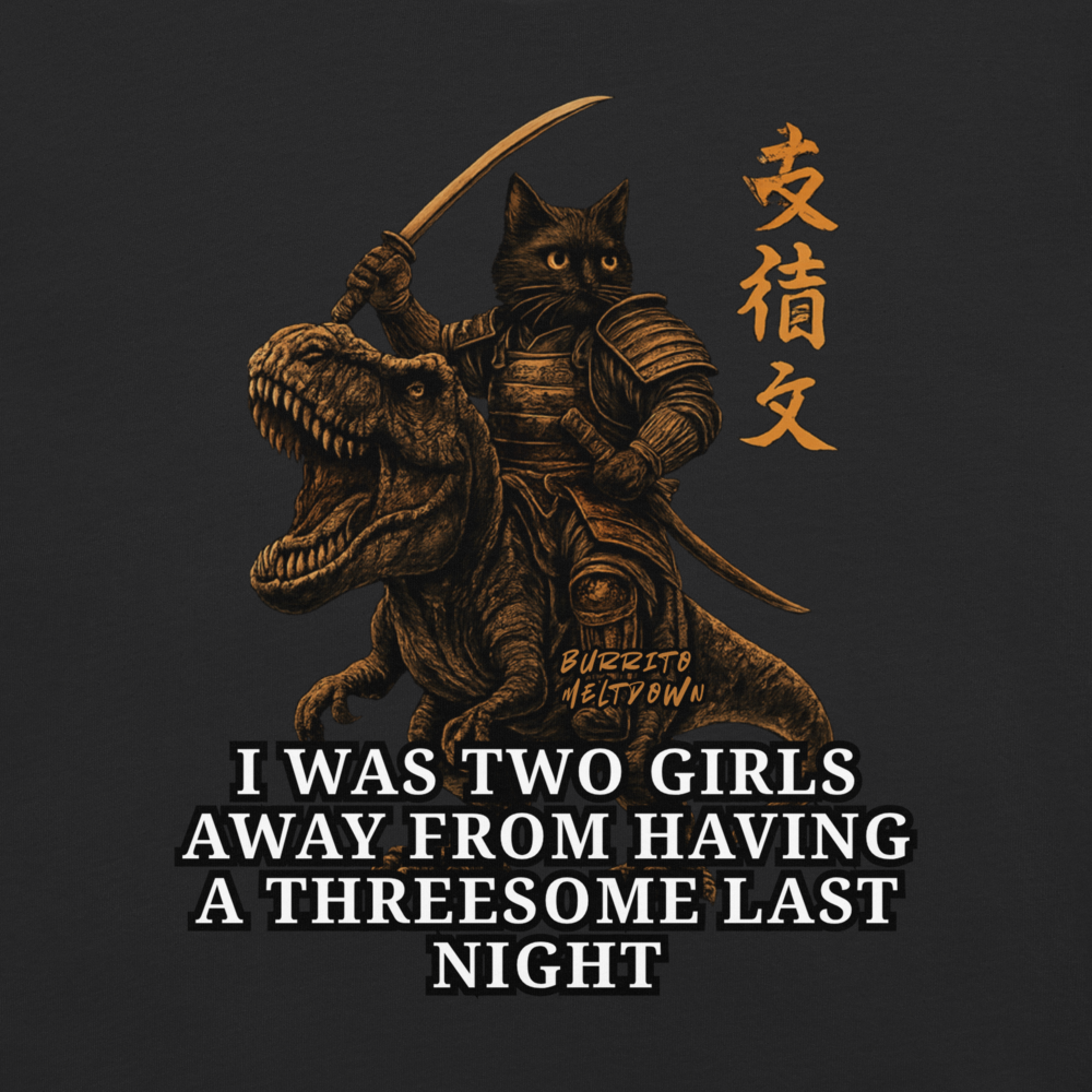 Two Girls Away – Samurai Cat Tee Mockup