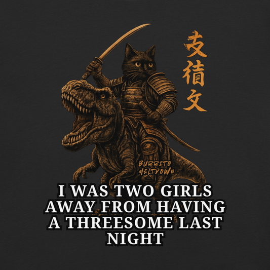 Two Girls Away – Samurai Cat Tee Mockup