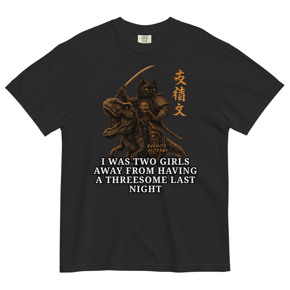 Two Girls Away – Samurai Cat Tee Mockup