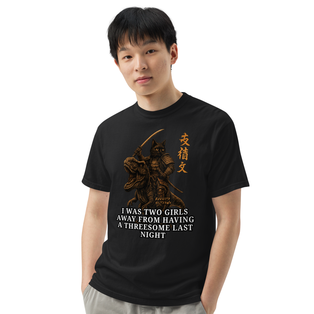 Two Girls Away – Samurai Cat Tee Mockup