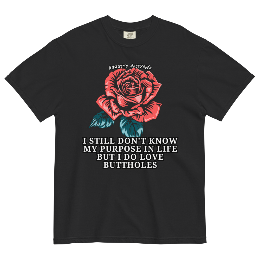 Still Don't Know My Purpose – Vintage Flash Rose Tee Mockup