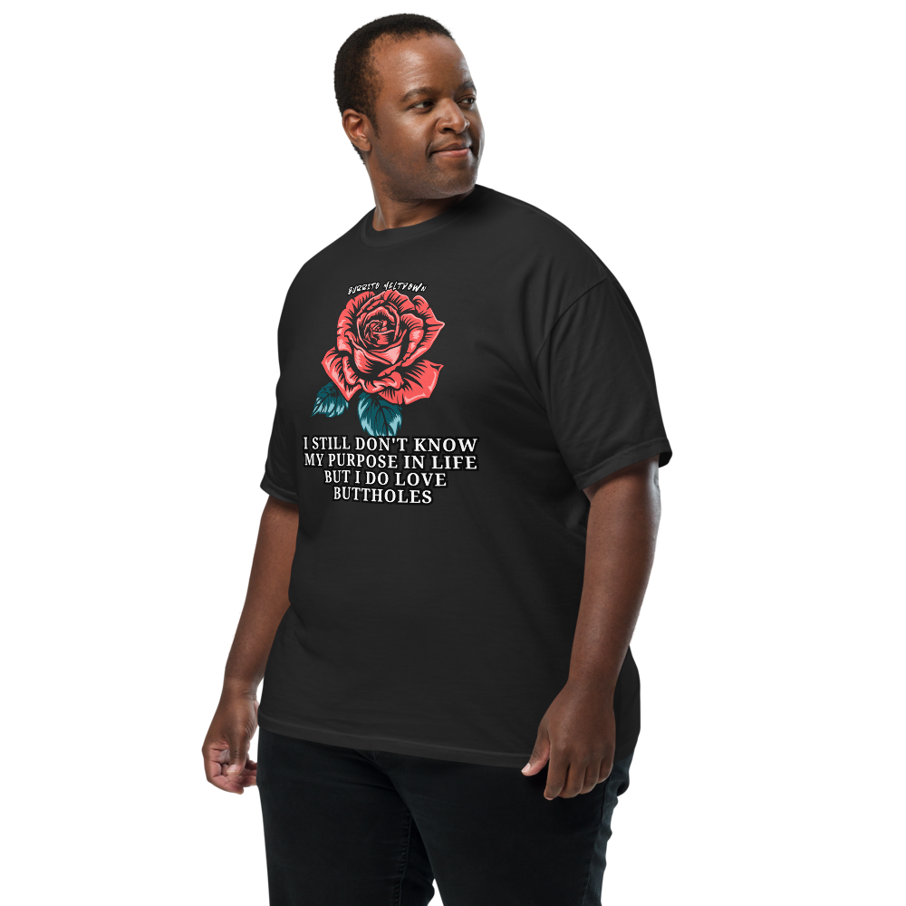 Still Don't Know My Purpose – Vintage Flash Rose Tee Mockup