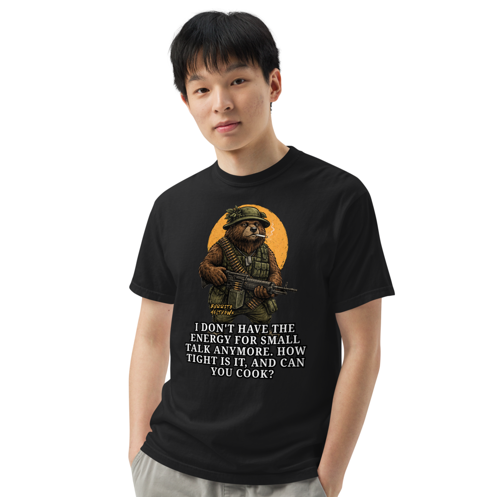 No Energy For Small Talk – Army Bear Tee Mockup