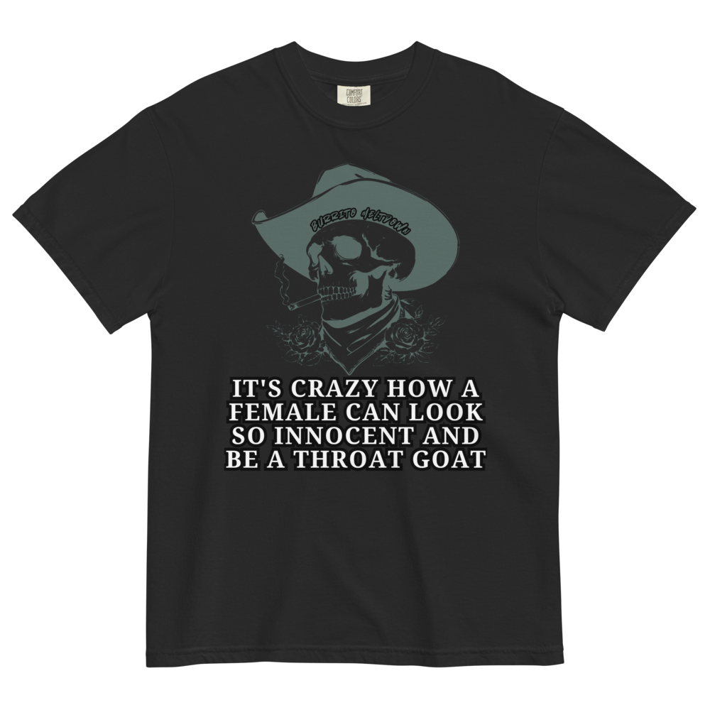 Innocent Until She Isn't – Cowboy Skull Tee Mockup