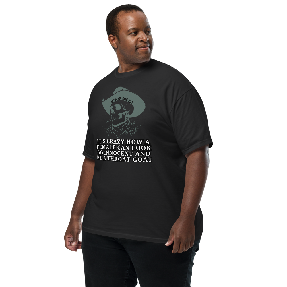 Innocent Until She Isn't – Cowboy Skull Tee Mockup