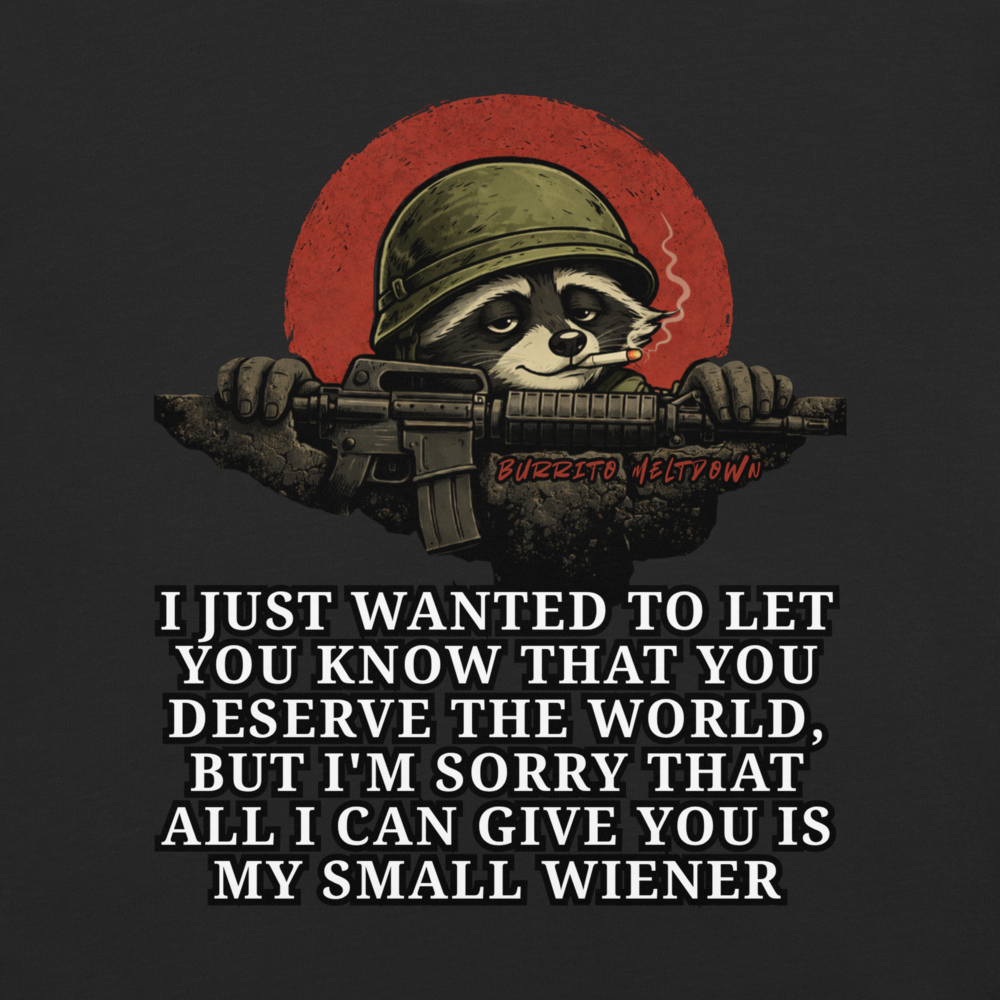 You Deserve The World – Army Raccoon Tee Mockup