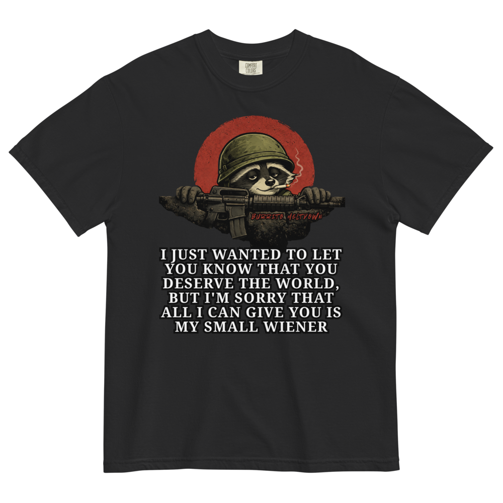 You Deserve The World – Army Raccoon Tee Mockup