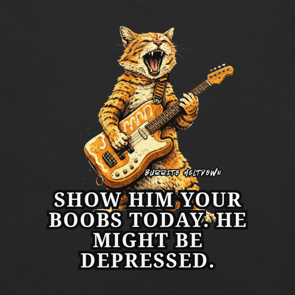 Show Him Your Support – Guitar Tiger Tee Mockup