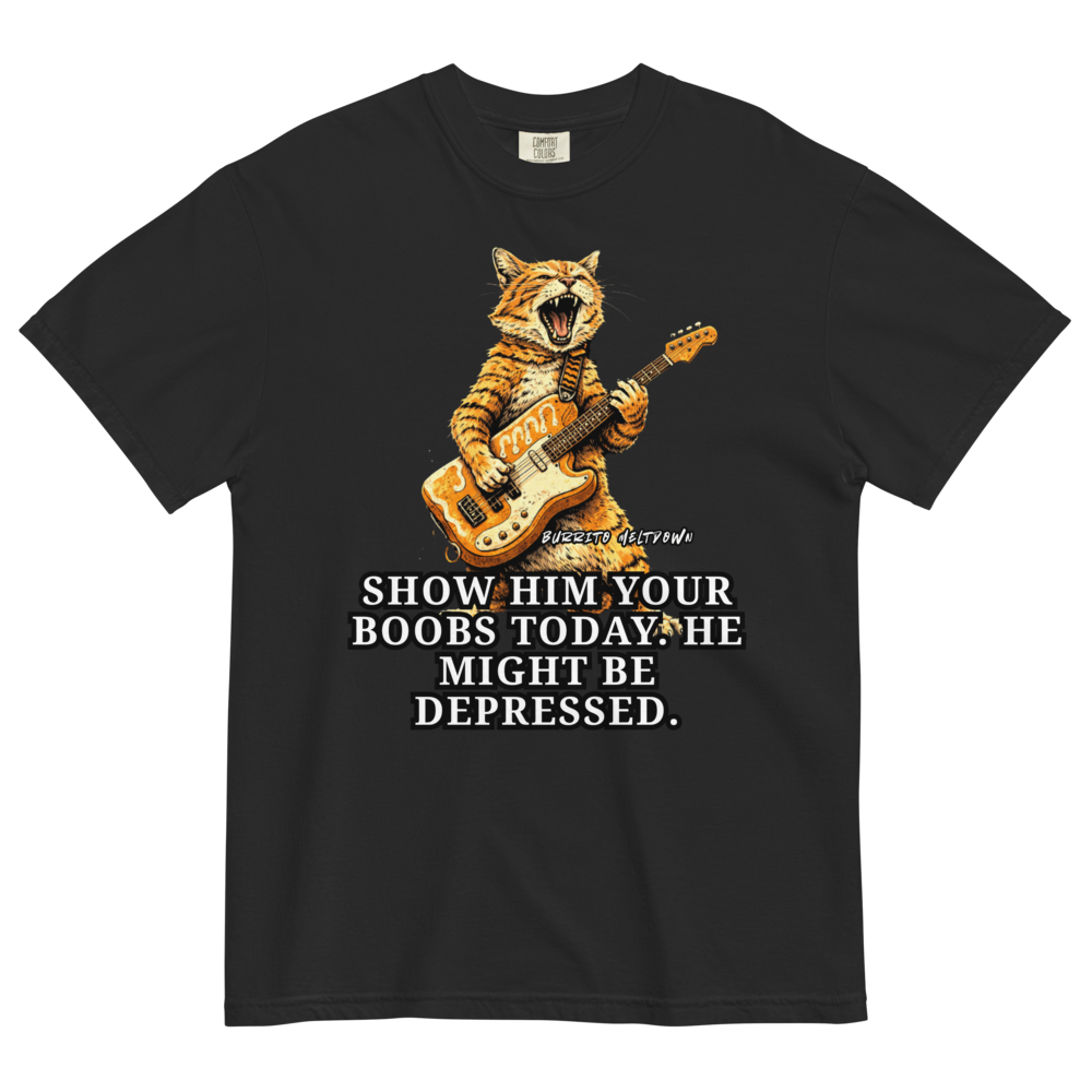 Show Him Your Support – Guitar Tiger Tee Mockup
