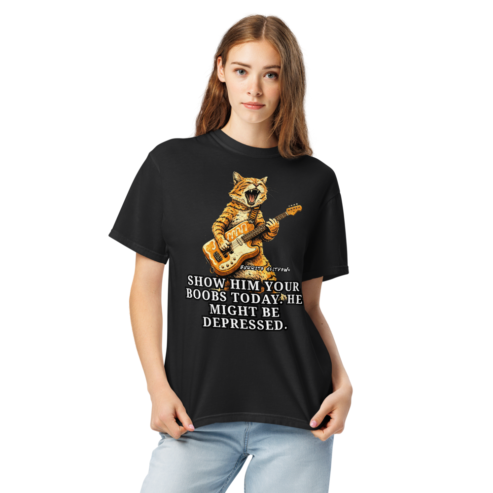 Show Him Your Support – Guitar Tiger Tee Mockup