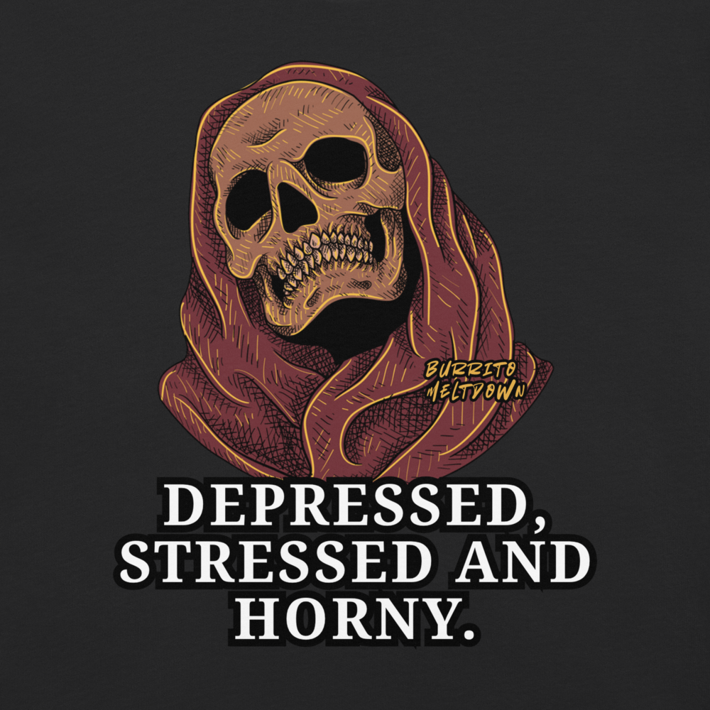 Depressed And Stressed – Reaper Skull Tee Mockup