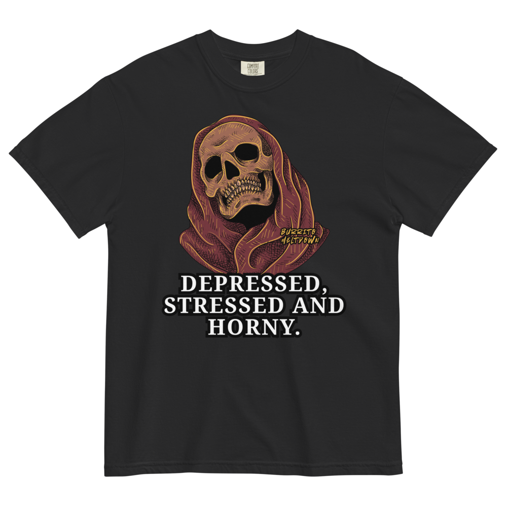 Depressed And Stressed – Reaper Skull Tee Mockup
