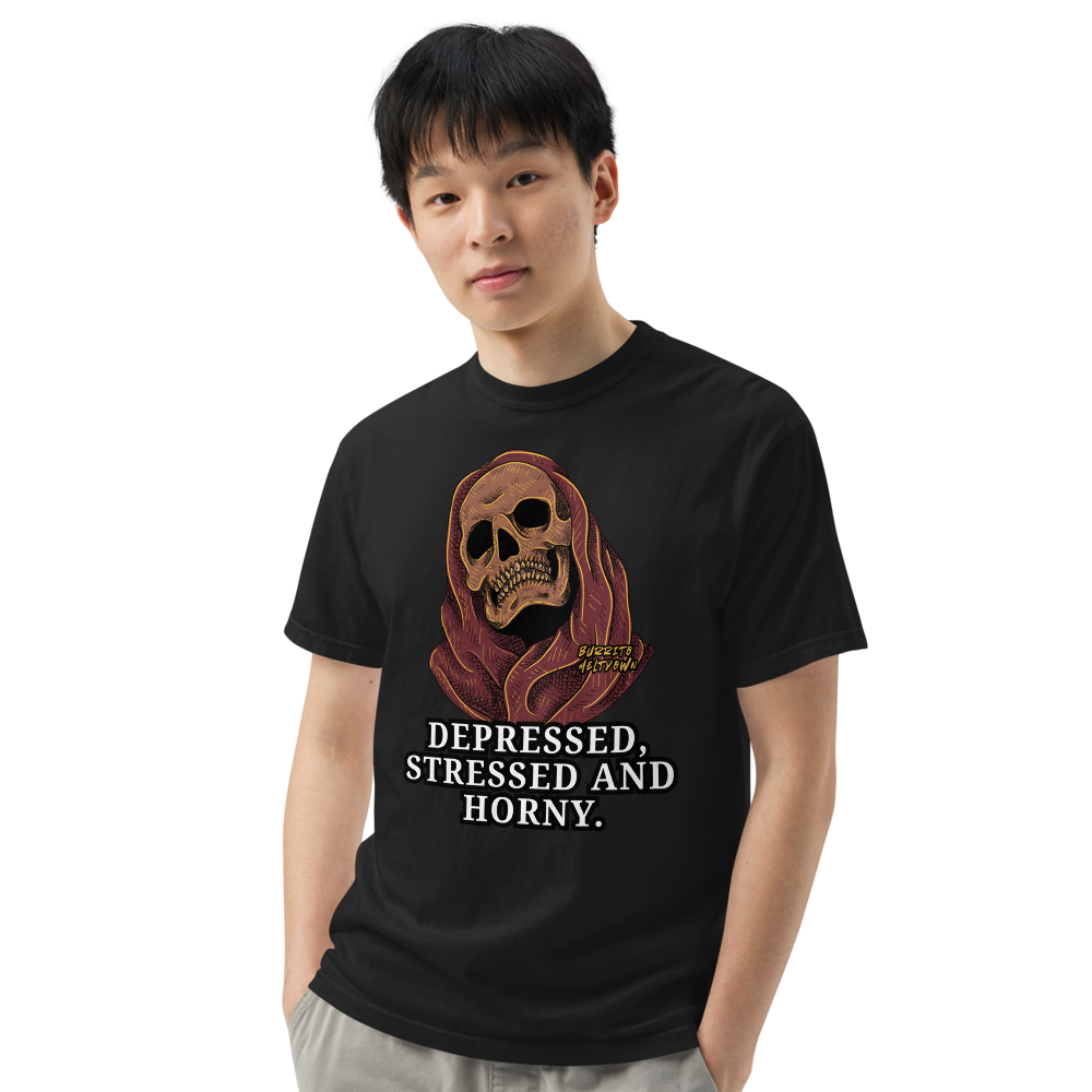 Depressed And Stressed – Reaper Skull Tee Mockup