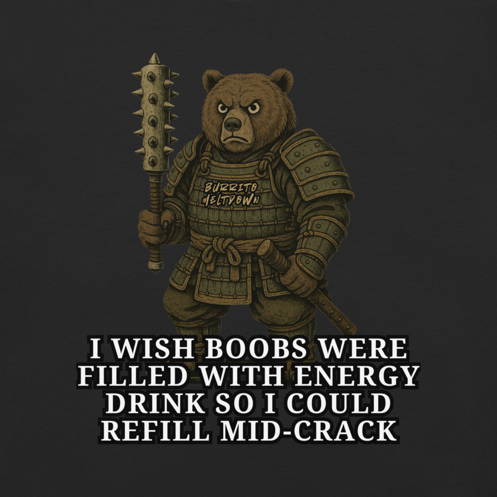 Energy Drink Refill – Samurai Bear Tee Mockup