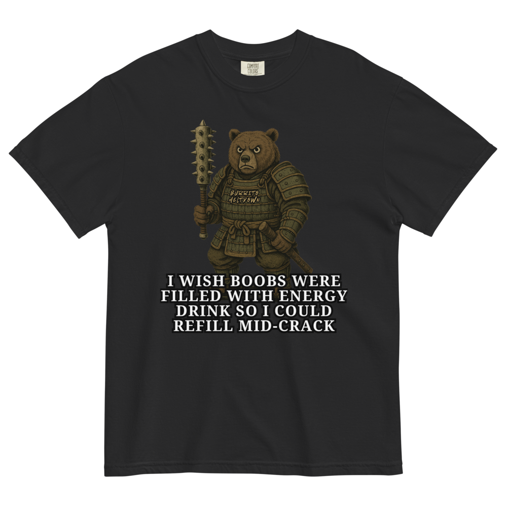 Energy Drink Refill – Samurai Bear Tee Mockup