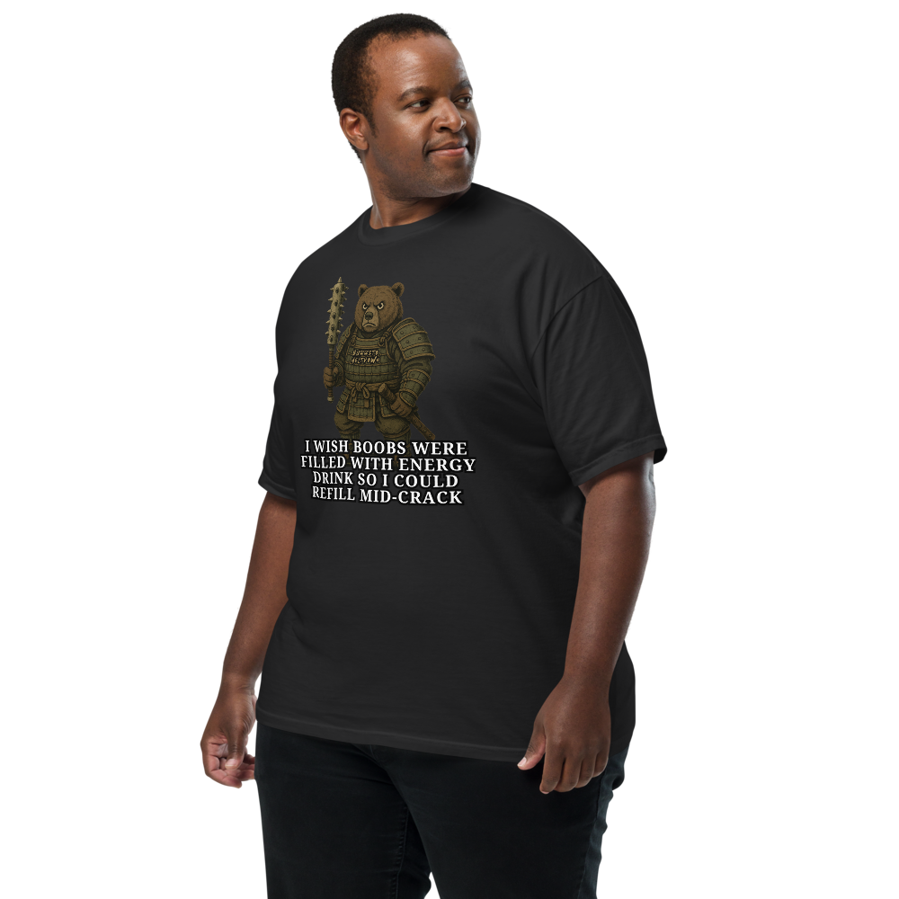 Energy Drink Refill – Samurai Bear Tee Mockup