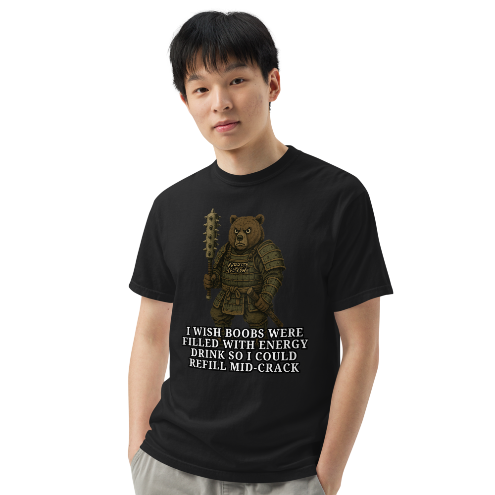 Energy Drink Refill – Samurai Bear Tee Mockup