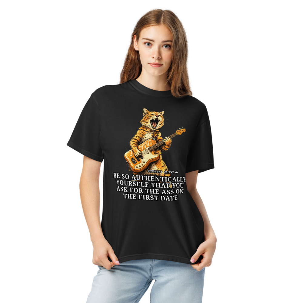 Be So Authentically Yourself – Guitar Cat Tee Mockup