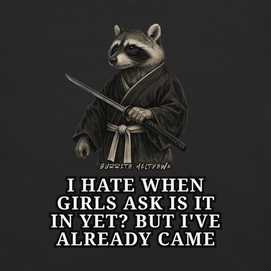 Is It In Yet – Samurai Raccoon Tee Mockup