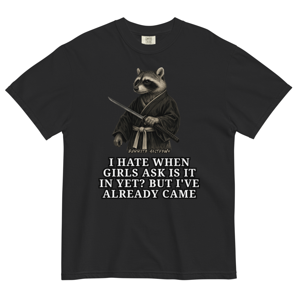 Is It In Yet – Samurai Raccoon Tee Mockup