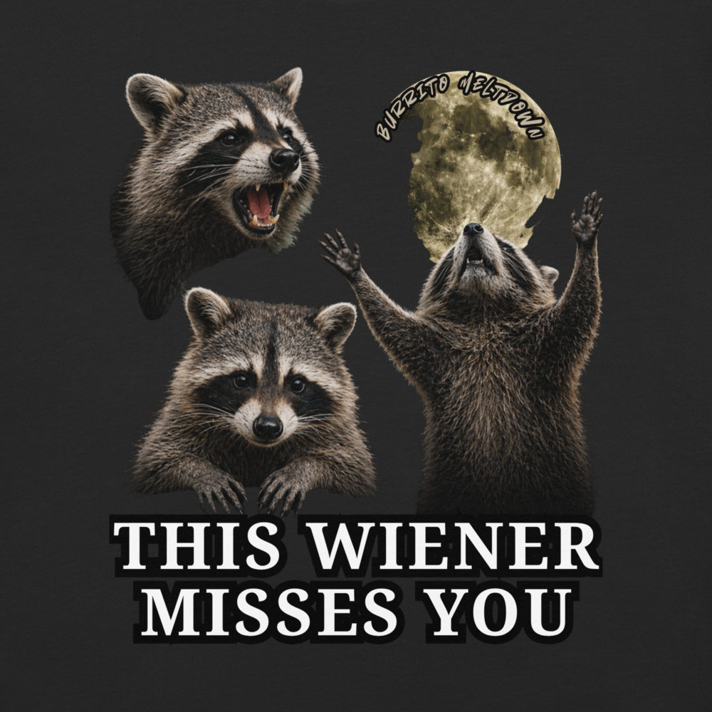 This Wiener Misses You – Moonlit Raccoon Tee Mockup