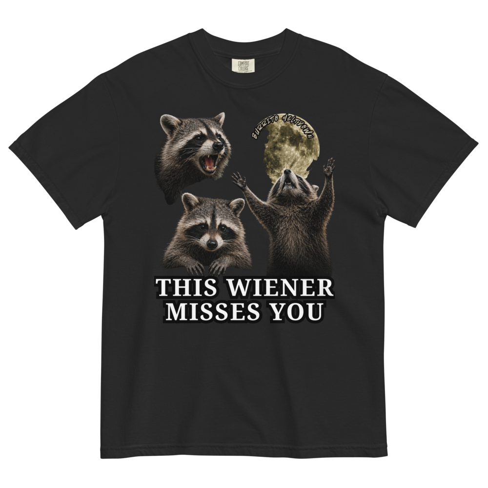 This Wiener Misses You – Moonlit Raccoon Tee Mockup
