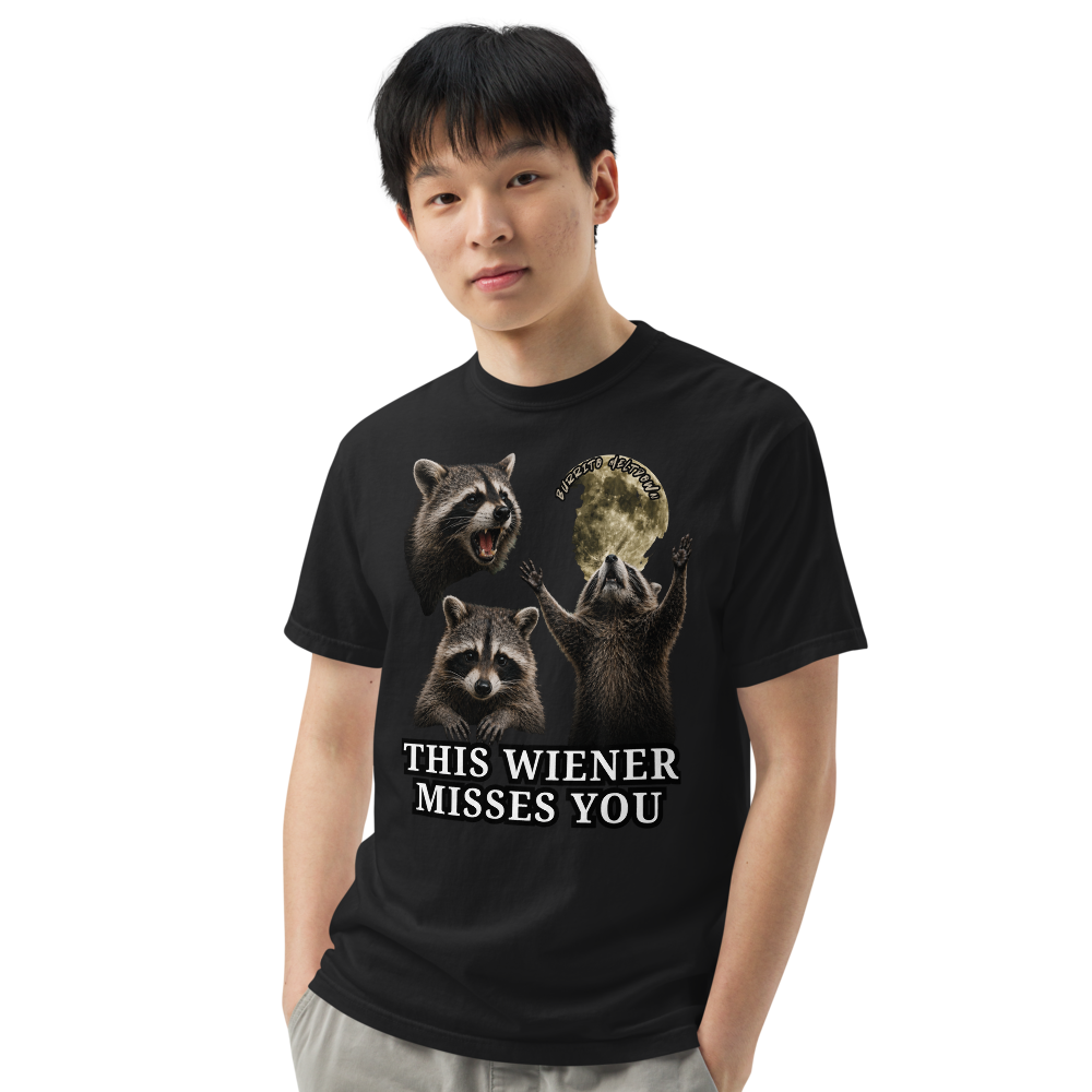 This Wiener Misses You – Moonlit Raccoon Tee Mockup