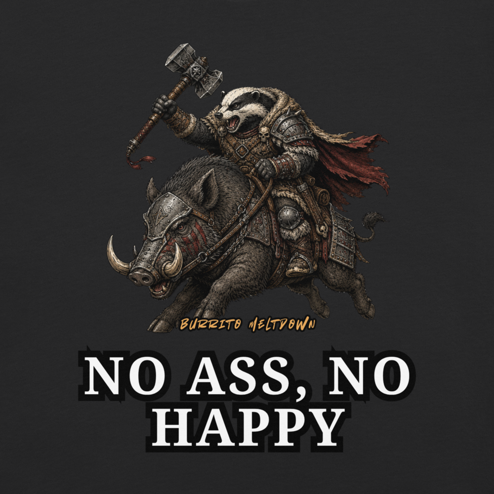 No Happy Without It – Badger Boar Rider Tee Mockup
