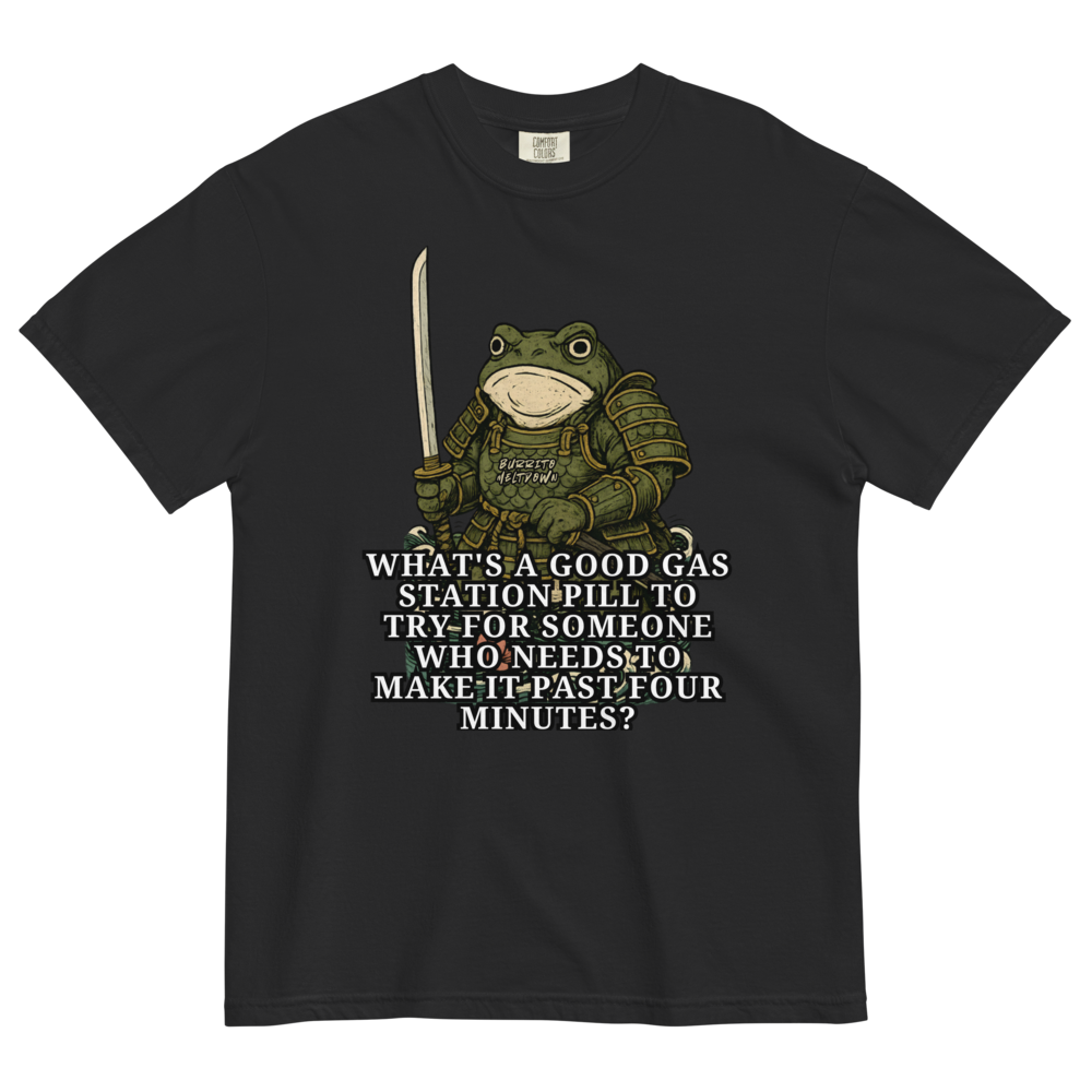 Gas Station Pill Advice – Samurai Frog Tee Mockup